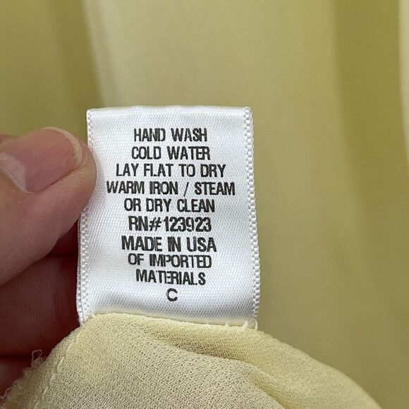 Anthropologie LUCAUSA Women's Yellow Sunday Seashell Long-Sleeve Sheer Tunic Dre - Picture 4 of 5